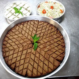 A full Tray of Kibbeh Sanyieh, Call for more Info