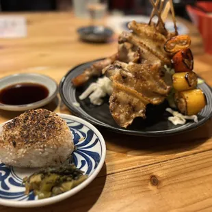 Grilled rice ball