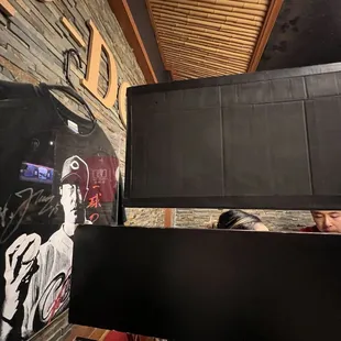 Inside booth