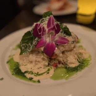 Salmon with crab risotto for restaurant week