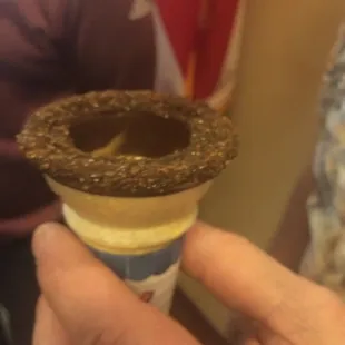 Hot Shot! Espresso in a chocolate filled cone yum!