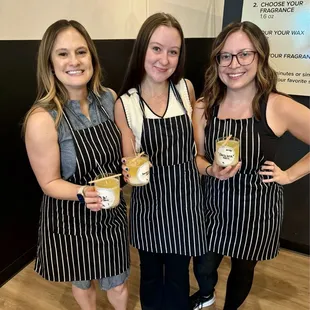 Us, with our finished candles! Can't wait to pick them up!