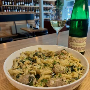 Lou's Hot Italian Sausage paired with a J &amp; H Selbach Spätlese Riesling