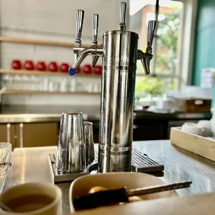 a cup of coffee on the counter
