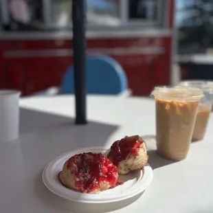 Biscuits &amp; Jam + Vanilla Oat Milk Latte