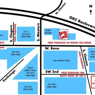 Map of available free parking