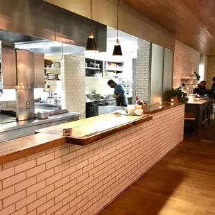 Kitchen inside the restaurant