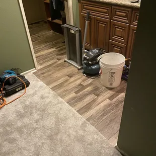 Loved the transition from carpet to flooring. I was worried about this area and Oscar came up with great ideas on where to transition.