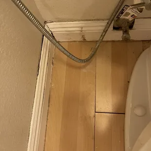 Our moisture damage before repair and tile installation