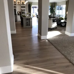 a living room and dining room