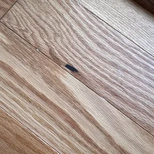 Damaged wood glued down permanently.