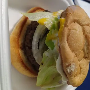 This is the Mason burger. I loved it. I don't eat beef, but I enjoyed this burger a great deal. The flavor was off the scales.