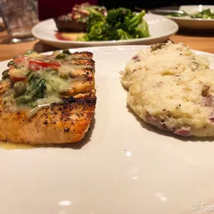 Salmon Capperi with Garlic Mashed Potatoes