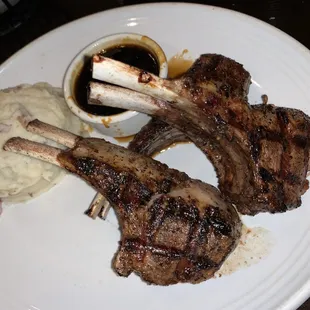 Lamb Chops cooked Med with garlic mashed potatoes