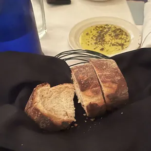 Fresh bread and olive oil for dipping