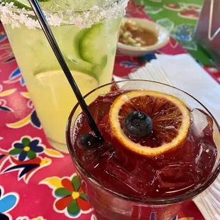 $2.50 red sangria &amp; a spicy margarita