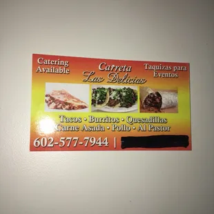 a business card