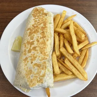 Burrito and fries special