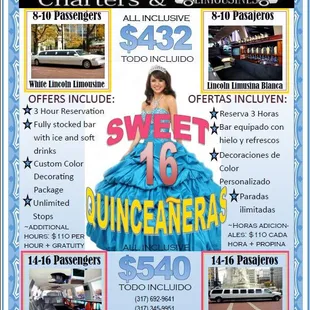 Book us for your quinceanera or sweet 16 today!