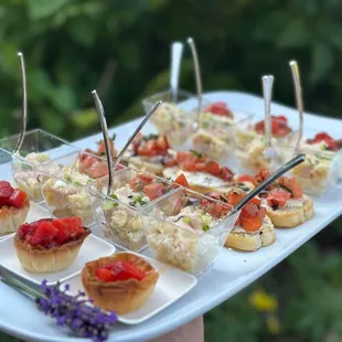 An Array of Passed Appetizers from our Catering Menu