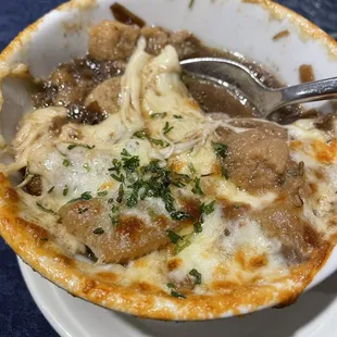 Delicious bowl of onion soup