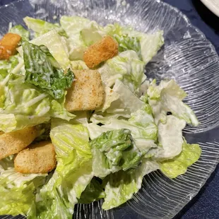 Extremely Fresh greens in the extremely fresh greens in this Caesar salad