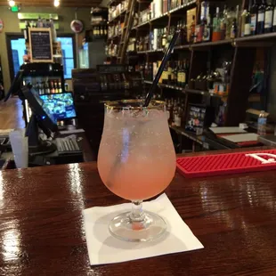 a drink on a bar