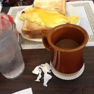 Omelette and coffee