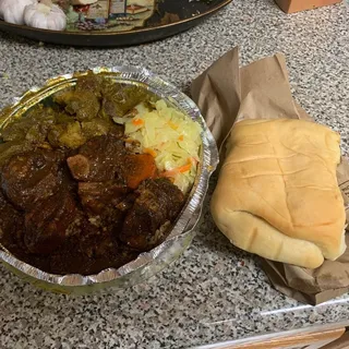 Oxtail and Curried Goat Combo Platter