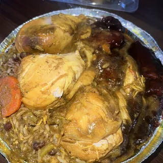 Jerk Chicken and Jerk BBQ Wings Combo Platter