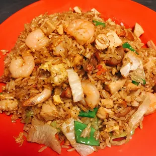 Yang Chow fried rice. It has all kinds of meat in it. Yummy.