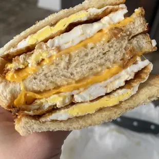 Egg and cheese sando