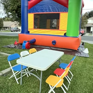 Kids tables and chairs available.