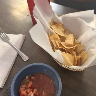 Yummy salsa and chips.