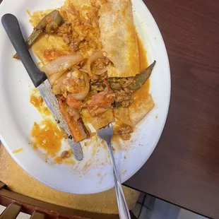 Shrimp burrito no shrimp