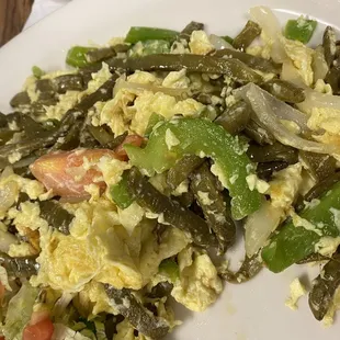 Nopales and eggs