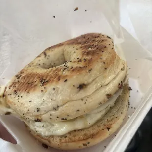 Turkey sausage breakfast bagel