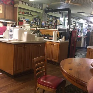 a woman sitting at a table