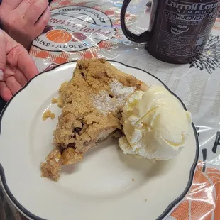 Dutch Apple  with vanilla ice  cream