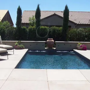 a pool in a backyard