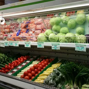 a display of vegetables