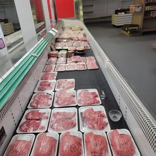 meat being prepared for sale