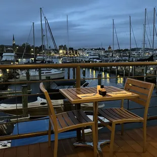 Patio table overlooking Annapolis Yacht Basin