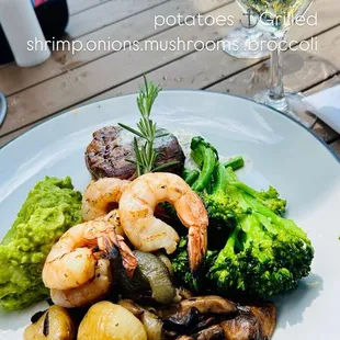 5 oz Petite Filet Mignon with grilled shrimp
