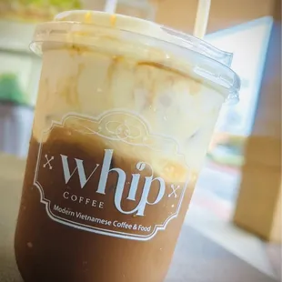 Good morning Iced Salted caramel whip coffee!  Wow, now that's BRAVE!