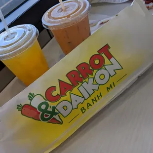 Orange juice and Thai tea