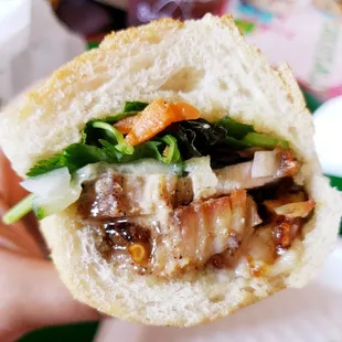 Crispy roast pork banh mi....delish!!