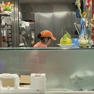 Prepping sandwiches and not wearing a mask correctly. 12/7/20