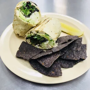 Chcken Chicken Bacon Ranch Wrap on Herb and Garlic Torillas!!