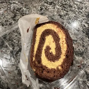 Pumpkin chocolate cheesecake roulade